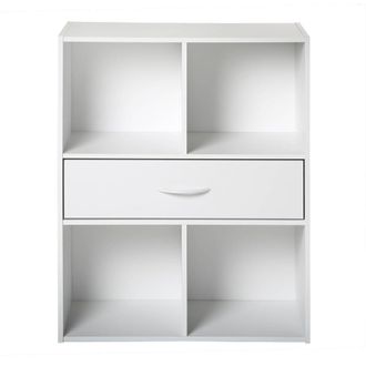 Calicosy Estanter&iacute;a de almacenaje 4 estantes con un caj&oacute;n - Blanco