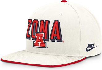 Nike Arizona Legacy Letter & Mascot Pro Nike Mens Dri-FIT College Adjustable Hat in White | NC12413MUAV-207