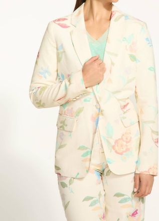 FDJ Textured Printed Blazer In Cream