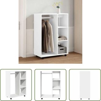 vidaXL Armadio con ruote - Armadio Bianco 80x40x110 cm in Legno Multistrato