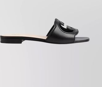 Gucci leather cutout flat sandals