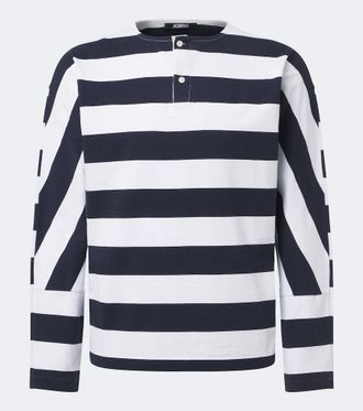 Jacquemus Marini&egrave;re striped cotton jersey Henley shirt