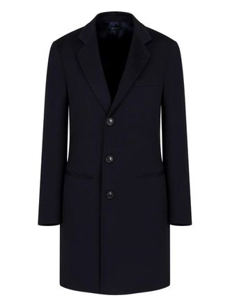 Giorgio Armani single-breasted cashmere coat - Blue