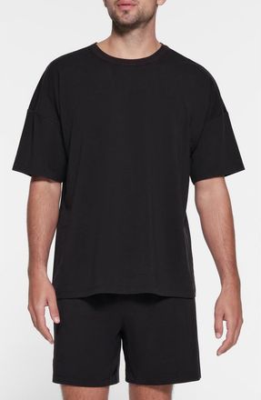 SKIMS Oversize Stretch Crewneck T-Shirt in Obsidian at Nordstrom, Size X-Small