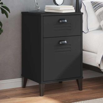 vidaXL Bedside Cabinet viken Black Engineered Wood Vidaxl