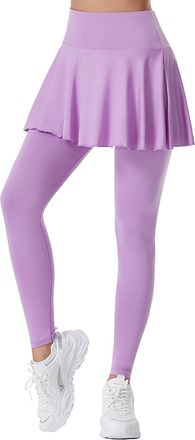 Generic Womens Leggings with Skirt, Womens Running Leggings High Waisted High Waisted Tennis Skirts Womens Tennis Skirt with Leggings Full Length Skirted Trou