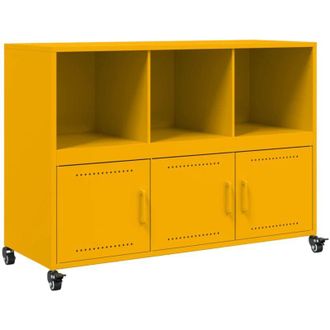 vidaXL Sideboard Mustard Yellow 100.5x39x72 cm Steel Vidaxl