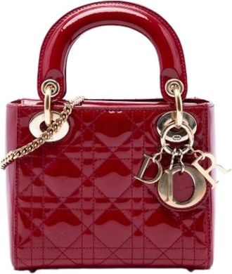 Dior Pre-owned Lady Dior - Dames - Vintage Mini Tas - Rood - ONE Size - Leer - Vintage
