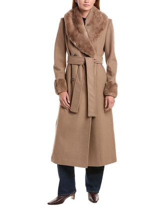 Via Spiga Double-Breasted Belted Coat