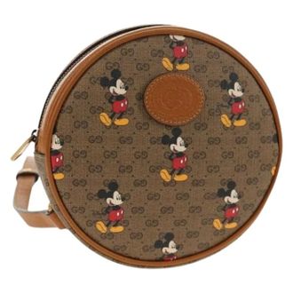 Gucci Pre-owned Cross Body Bags, female, Brown, Size: ONE SIZE Pre-owned Micro Small GG Canvas Backpack