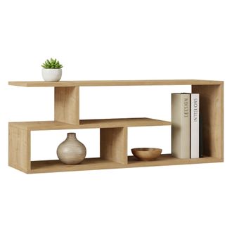 Dmora Mueble Para Tv Foglizzo, 2 Estantes, 4 Compartimentos, Soporta 40 Kg, 100x30x40h Cm Roble Marr&oacute;n