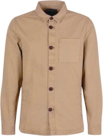 Barbour Washed Cotton Overshirt - Heren - Casual Overhemden - Beige - M - Katoen - Overhemden