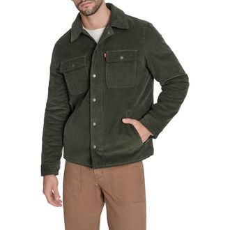 Levi's Corduroy Insulated Zip-Up Jacket in Green at Nordstrom, Size Medium