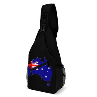 Generic Australia Flag Map Unisex Shoulder Bags Casual Crossbody Chest Bag Sling Backpack for Hiking Cycling Travel