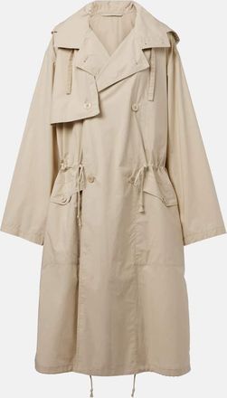 Christophe Lemaire Trench in cotone con cappuccio