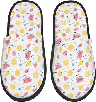 Generic Tropical Fruit Unisex Slippers Cosy Sliders Breathable Shoes For Bedroom Winter Indoor M