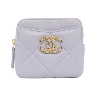 Chanel Purple Leather Coin Purse/Coin Case (Pre-Owned)