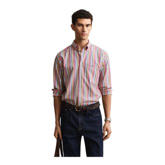 GANT Klassiek Poplin Streep Shirt - Heren - Casual Overhemden - Veelkleurig - 3XL - Katoen - Overhemden