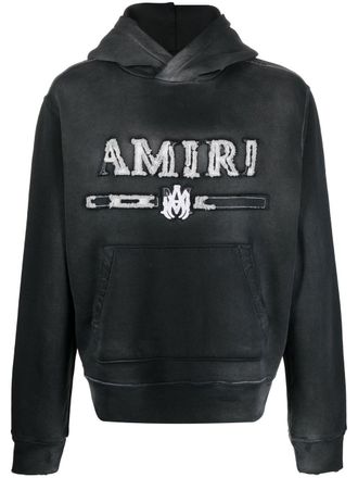Amiri faded-effect logo hoodie - men - Cotton/Lyocell - XXXL - Black