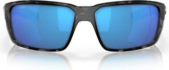 Costa Fantail Pro 60mm Polarized Mirrored Sunglasses in Tiger Shark /Blue Mirror 580G at Nordstrom