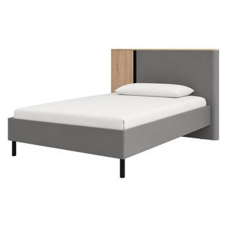 Dmora Cama Doble Banff, Tama&ntilde;o Del Colch&oacute;n 160x200 Cm, Soporta 200 Kg, Matrimonial, Gris Oscuro