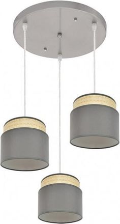 Fabrilamp Fabrilamp - Plafon Natural/gris Modelo Kandy 3luces Regulable