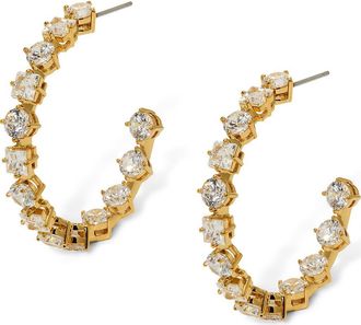 Nadri Lucia Cubic Zirconia Inside Out Hoop Earrings in Gold at Nordstrom