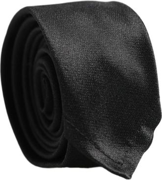 Dolce & Gabbana Satin Zijde Klassieke Verstelbare Geknoopte Stropdas - Heren - Stropdassen - Zwart - ONE Size - Satijn - Accessoires