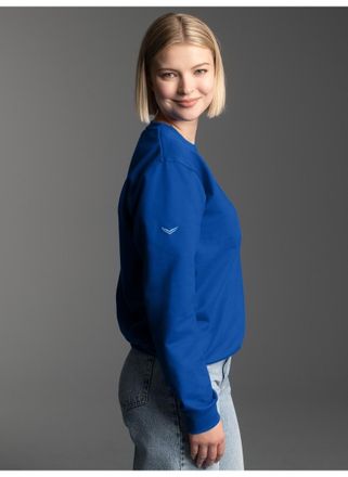 Trigema Sweatshirt TRIGEMA TRIGEMA Sweatshirt, Damen, Gr. 4XL, blau (royal), 70% Baumwolle, 30% Polyester, Basic, Sweatshirts Sweatshirt