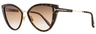 Tom Ford Womens Cat Eye Sunglasses TF868 Anjelica-02 52F Dark Havana/Gold 57mm