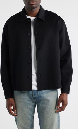 Frame Denim Double Face Wool Shirt Jacket in Black at Nordstrom, Size X-Large