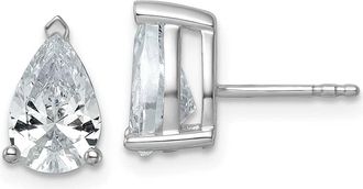 Diamond2Deal 14k Gold 3 ct Pear Lab Grown Diamond Stud Earrings VS Clarity, G-H Color