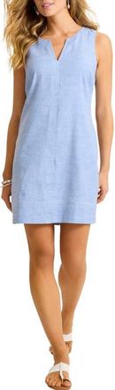 Tommy Bahama Palm-a-Dora Split Neck Bay Shift Dress in French Blue at Nordstrom, Size X-Small