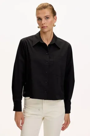 Exquise Theodora Long Sleeve Shirt in Black at Nordstrom, Size Xx-Large
