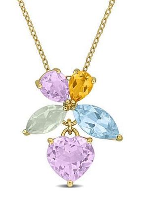 Delmar Semiprecious Stone Cluster Pendant Necklace in Gold Multi at Nordstrom Rack