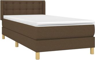 vidaXL Cama Box Spring Con Colch&oacute;n Tela Marr&oacute;n Oscuro 90x200 Cm Vidaxl