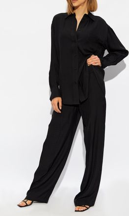 Victoria Beckham Trousers With Logo, Womens, Black