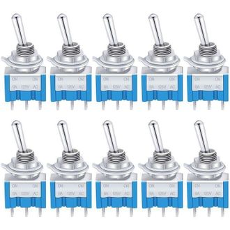 OEM 10 Unidades De Mini Interruptores Basculantes Azules On/off De 3 Terminales Y 2 Posiciones, Spdt, De Metal, 125 V Ca, 6 A, Para Camiones Y Barcos (mts