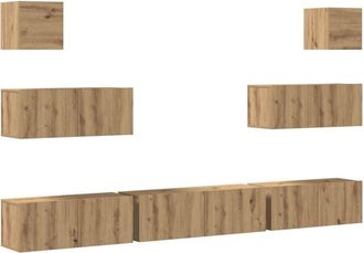 vidaXL Vidaxl - 7 Piece tv Cabinet Set Wall-mounted Artisan Oak Engineered Wood