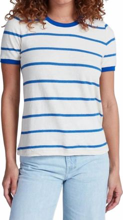 ASKK NY Classic Ringer Tee In Blue Stripe
