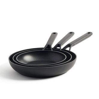 KitchenAid Forged Aluminium 3 Piece Frying Pan Set, 20 +24 + 28cm in Black