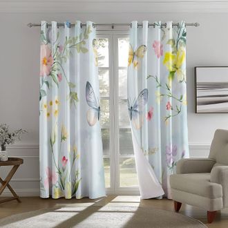 Luxfieo Vorhänge Blau Grau - 220 Cm Lang, Blickdicht & Thermoisolierend, 2er Set