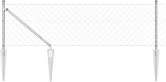 vidaXL Vidaxl - Chain Link Fence with Posts Silver 0.6 x 25 m Steel