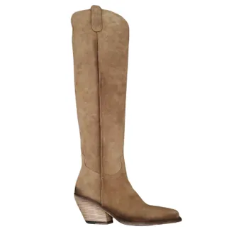 Jo Ghost Womens Suede Knee Boots In Sigaro Brown