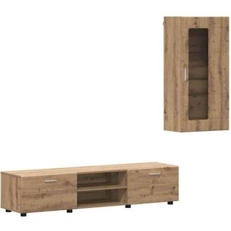 vidaXL TV Cabinet Set with Drawer FLORIN Artisan Oak Engineered Wood vidaXL