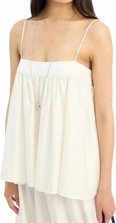 Rotate Striped Slip Top In Bright White
