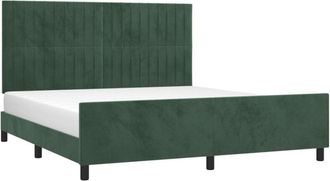 vidaXL Estructura Cama Con Cabecero Terciopelo Verde Oscuro 180x200 Cm Vidaxl