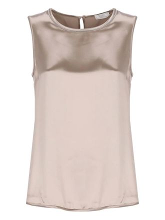PESERICO sleeveless satin blouse - women - Polyester - 40 - Pink