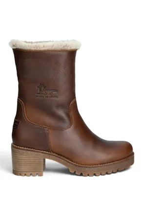 Panama Jack Panama Jack Womens Bark Brown Leather Waterproof Warm Heeled Boots - Piola B8