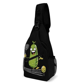 Generic Funny Playing Pickle Unisex Shoulder Bags Casual Crossbody Chest Bag Sling Backpack for Hiking Cycling Travel